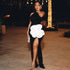Black White Women Wear Stitched Backless Slit Sheath Dress Diagonal Collar Sleeveless Elegant Maxi Dress by Ragazza