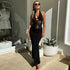 Summer Arrival Halter Backless Sexy Lace Cutout Maxi Dress Slim Fit Sheath Dress by Ragazza