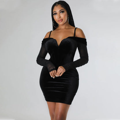 Autumn Winter Women Clothing Sexy Tight Mesh Long Sleeve Dress Women by Ragazza