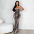 Women Wear Slit Slim Fitting Printed Hip Backless Sling Sleeveless Sleeve Length Dress by Ragazza