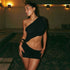Fashionable Women Clothing Sexy Mesh Shoulder Hollow Out Cutout out Cropped Stitching Hip Short Dress  DestGlow