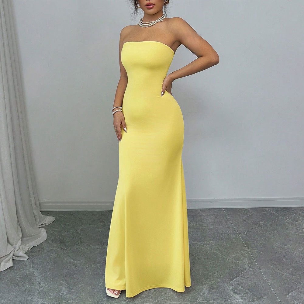 Dress Tube Top Backless Strap Dress Sexy Socialite Slim Dress  DestGlow