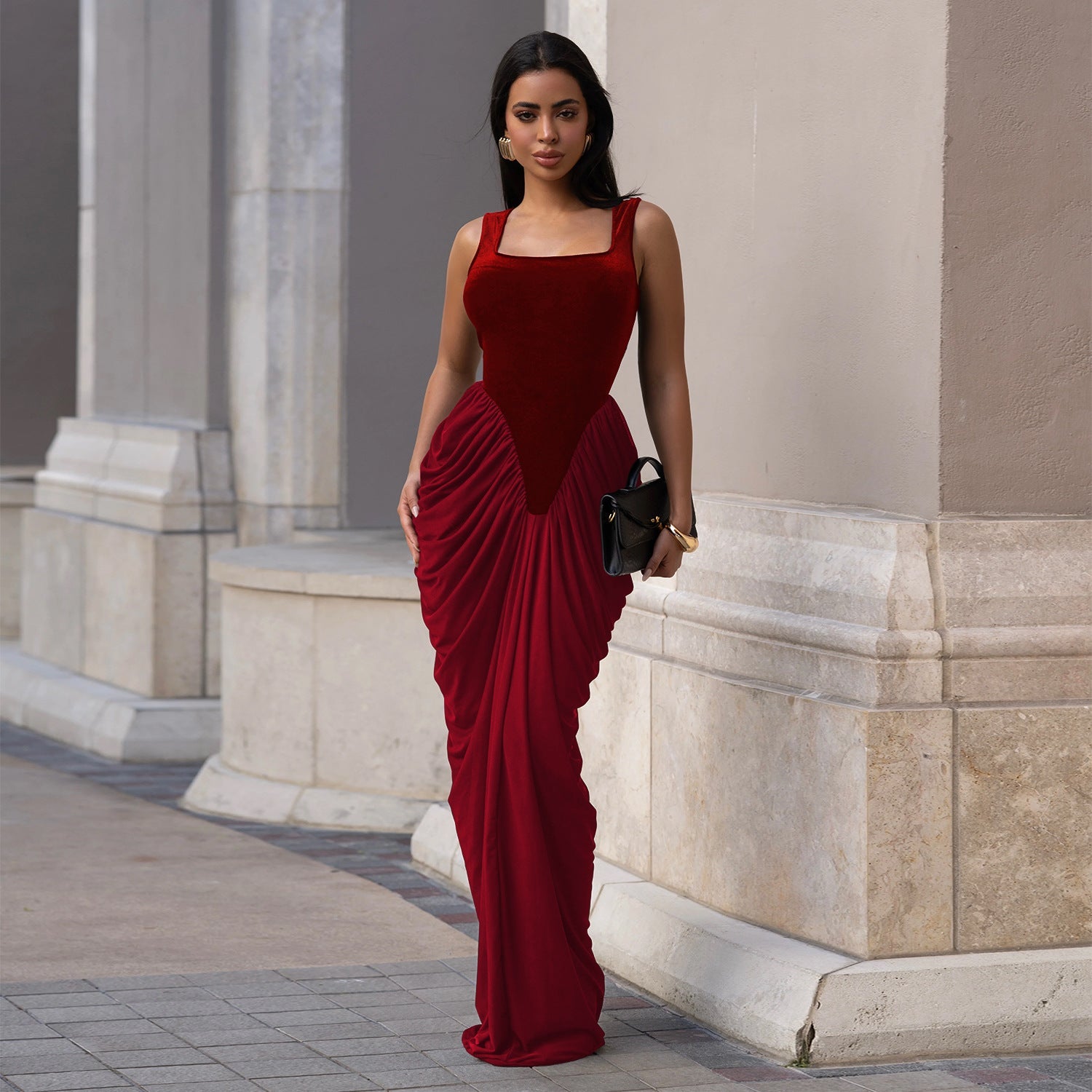 Women Wear Waist-Controlled Backless Sleeveless Sheath Dress