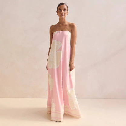 Summer Women Dress Sexy Bandeau One Shoulder Printed Dress by Ragazza