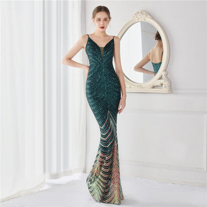Positioning Floral Dream Socialite Gathering Party Evening Dress Sexy Long Slimming Toast Dress Bride by Ragazza