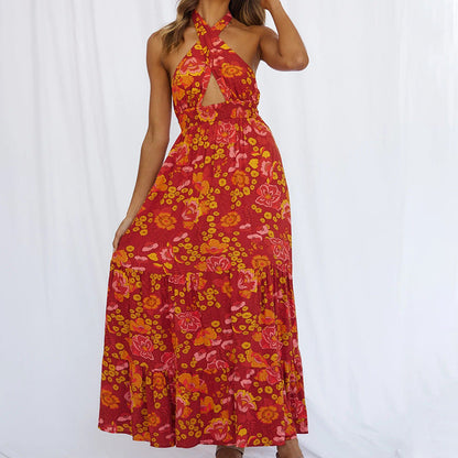 Women Dress Sexy Halter Backless Holiday Jumpsuit Beach Dress by Ragazza