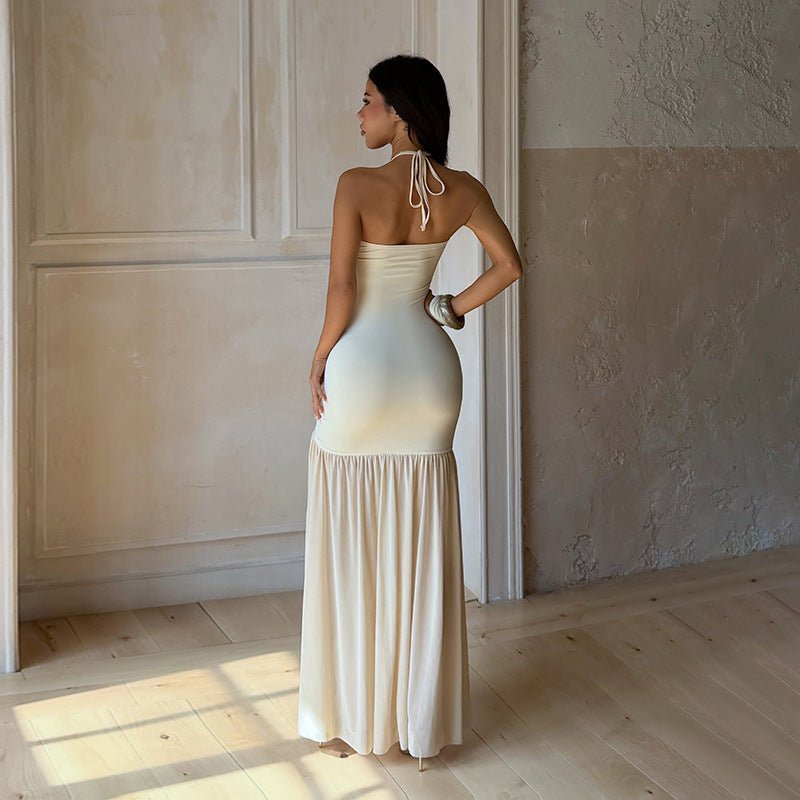 Spring Sexy Beads Decorative Mesh Splicing Sling Dress  DestGlow