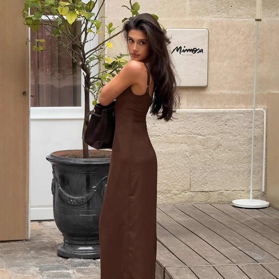 Woman Waist Slimming Slim Fit Sexy Sling Dress Summer Women Clothing Retro Sheath Dress by Ragazza