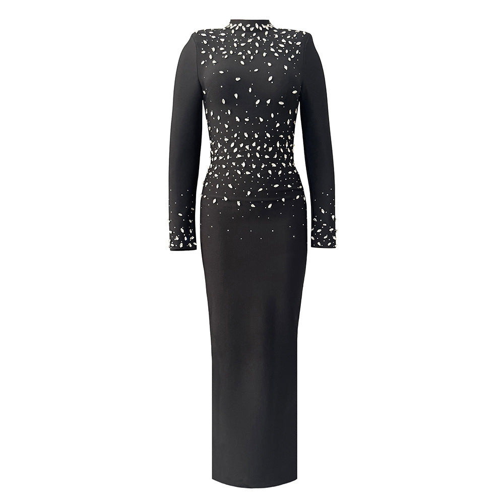 Elegant Long Sleeved Rhinestone Bandage Dress Ladies Cocktail Party Evening Dress by Ragazza