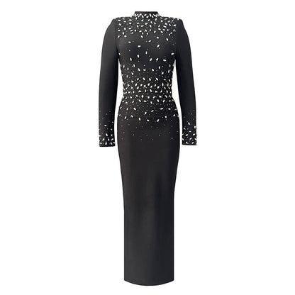 Elegant Long Sleeved Rhinestone Bandage Dress Ladies Cocktail Party Evening Dress by Ragazza