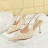 Soft Pana Design Twisted Bow Pointed Low Cut Buckle Stiletto Heel Sandals  DestGlow