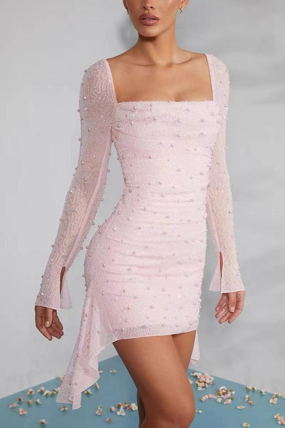 Spring Summer Long Bead Long Sleeve Dress by Ragazza