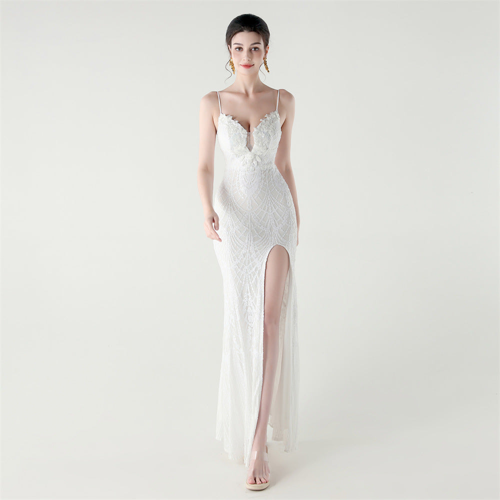 Bead Tube Craft Boning Corset Lace Waist Controlled Sequined Slim Slimming Cocktail Evening Dress by Ragazza