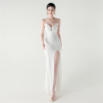 Bead Tube Craft Boning Corset Lace Waist Controlled Sequined Slim Slimming Cocktail Evening Dress by Ragazza