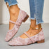 Flat Bottom Mary Jane Mesh Shoes Women Low Top Fairy Chunky Heel Low Cut Doudou Boat Shoes  DestGlow
