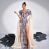 Women Clothing Advanced Long Sleeved V neck Slim Fit Cocktail Sequined Mid Length Evening Dress for Women by Ragazza