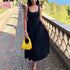 Summer Niche Design Spring Summer round Neck Backless Waist Trimming Sleeveless Dress by Ragazza