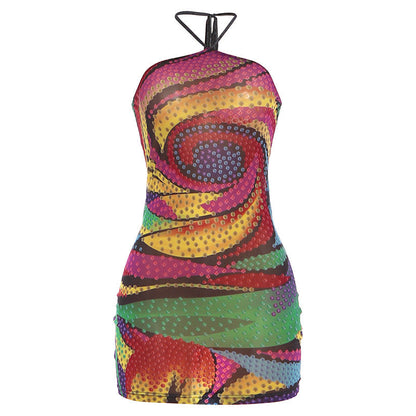 Summer Women Clothing Special Multicolor Halter Sexy Skinny Hip Dress  DestGlow