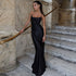 Women Clothing Spring Summer Word Collar Satin Sexy Big Backless Tied Dress by Ragazza
