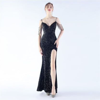 Velvet Bottom Handmade Sequin Craft Beads Sequ Dress by Ragazza