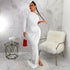 Women Clothing Autumn Oblique Shoulder Pleated Solid Color Dress Maxi Dress by Ragazza