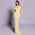 Yellow Heavy Industry Tube Bead Bow Halter Formal Dress Vision Dress Elegant by Ragazza
