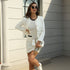 Women Autumn French Coat round Neck Dress Two Piece Set by Ragazza
