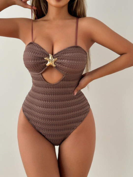 Brown Starfish Decoration Sexy Swimsuit by Ragazza