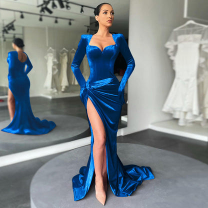 Women Clothing Autumn Winter Elegant Slim Sexy Push up High Waist Gloves Korean Velvet Dress Dress by Ragazza