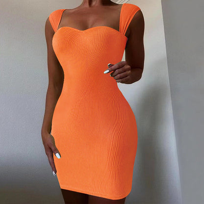 Spring Summer Women Clothing Sexy Nightclub Dress Sleeveless Knitted Hip Spaghetti Straps Dress by Ragazza