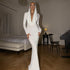 Elegant Dress Women Solid Color Long Sleeve Swing Collar Hooded Slim Fit High Waist Sheath Dress by Ragazza