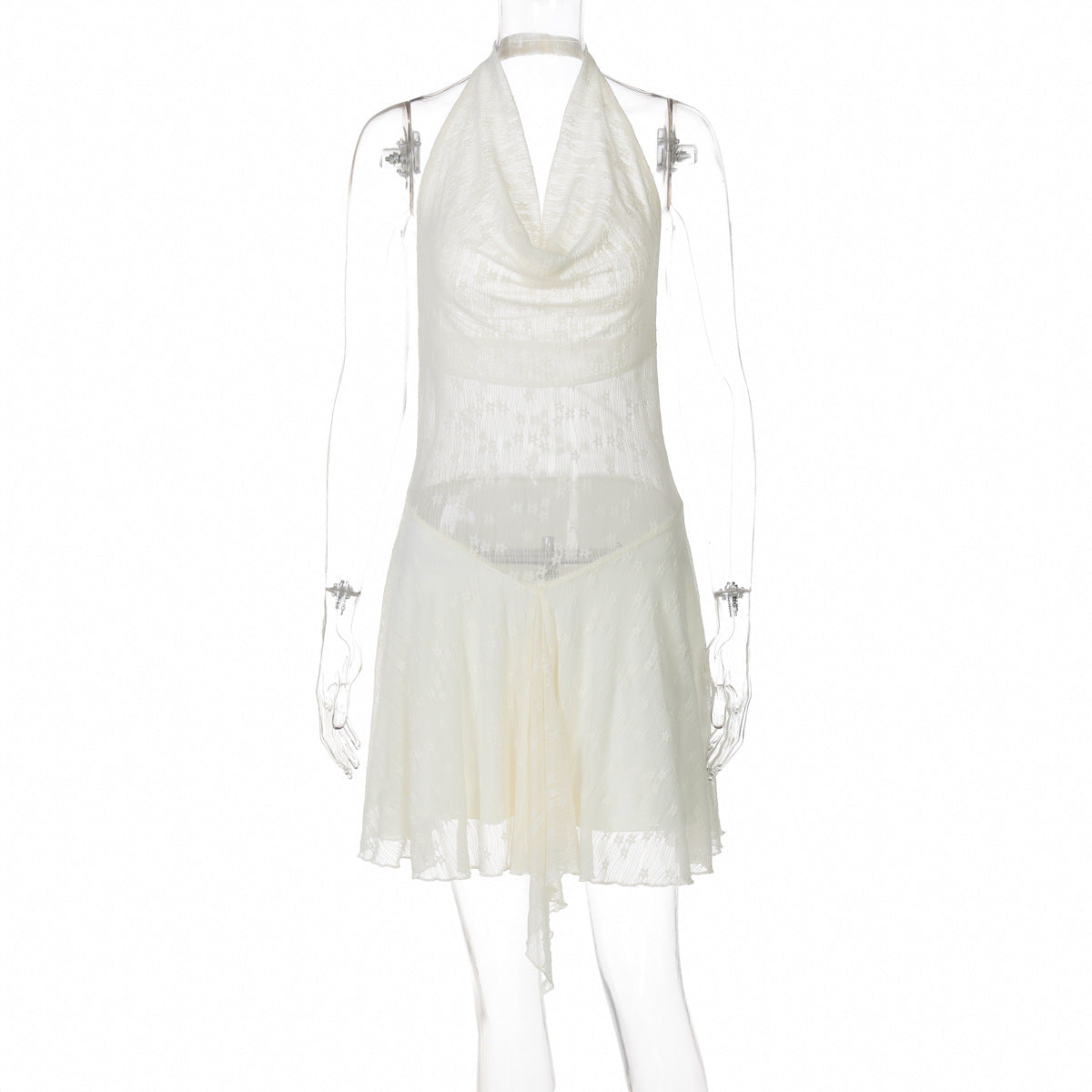 Women Clothing Summer Sexy Sexy Lace See through Halter Backless Dress by Ragazza