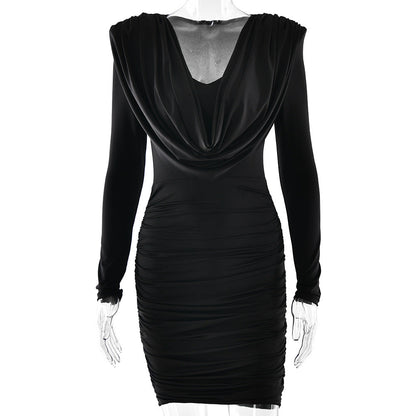 Autumn Winter Wear V neck Low Cut Dress Women Sexy Hip Dress by Ragazza