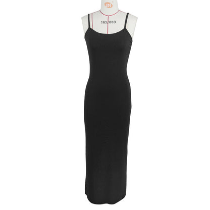 Summer Women Dress Solid Color Dress Comfort Casual Strap Dress by Ragazza