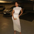 Summer Casual Trend Slim Fit Solid Color Street Dress by Ragazza