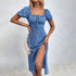Women Clothing Elegant Floral Dress Summer Cute Youth Looking Square Collar Dress by Ragazza