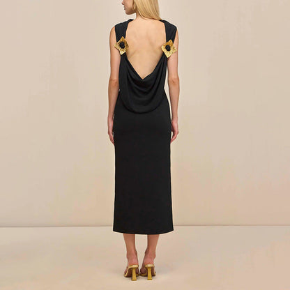 Sexy Lightly Mature Sexy Backless Dress Autumn French Waist Dress Women by Ragazza