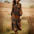Fall Women Clothing Printed Casual Long Sleeve Maxi Dress by Ragazza