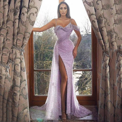 Arrival Women Clothing Dress Cami Dress Split Sequined Irregular Asymmetric Evening Dress by Ragazza