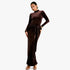 Autumn Winter Sexy Women Clothing Dress Half High Collar Long Sleeves Solid Color Maxi Dress Lace up Pleated Dress by Ragazza