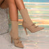Autumn Winter Pointed Toe Stiletto Bow Design Boots Stretch Elegant  DestGlow