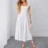Elegant Stretch Strap Dress Sexy Backless Waist Trimming Lace up Long Dress  DestGlow