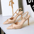 High Grade Cocktail High Heels Stiletto Heel Low Cut Bowknot Hollow Out Cutout Back Strap Super High Heel Shoes  DestGlow