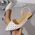 Polka Dot Pointed Flat Sandals Women Two Way Wear Back Empty Sandals  DestGlow