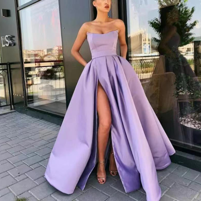 Dress Performance Dress Sexy Tube Top Split Long Cocktail Host Evening Dress by Ragazza