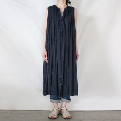 French Pleating Dress Summer Western Paris Yarn Loose Large Dress A Line Dress Can Be Used as Blouse by Ragazza