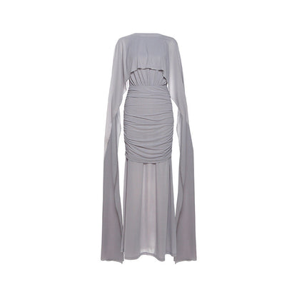 Autumn Winter Women Clothing Waist Controlled Sheath Pleated Ribbon Solid Color Dress by Ragazza