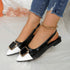 Summer Closed Toe Back Empty Buckle Sandals Women Metal Buckle Black White Color Matching Flat Light Casual Shoes  DestGlow