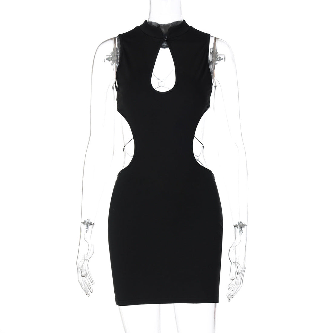 Street Sexy Hollow Out Cutout Backless Stitching Butterfly Metal Decoration Short Sexy Dress by Ragazza