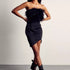 Autumn Winter Backless Dress Feather Tube Top Sexy Irregular Asymmetric Swing Dress by Ragazza